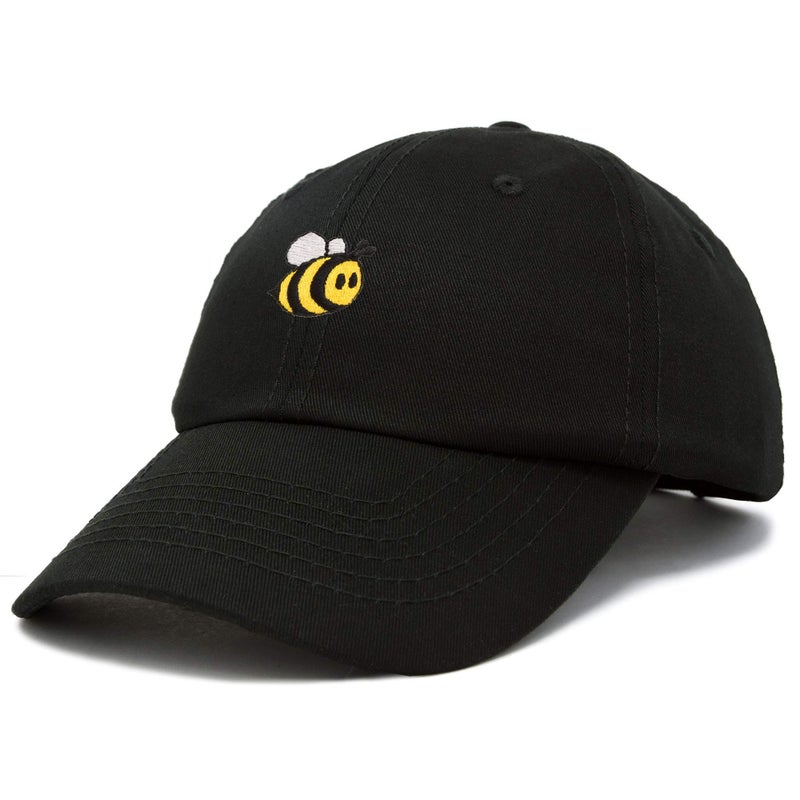 DALIX Bumble Bee Baseball Cap Dad Hat Embroidered Womens Girls in Black - Image 4